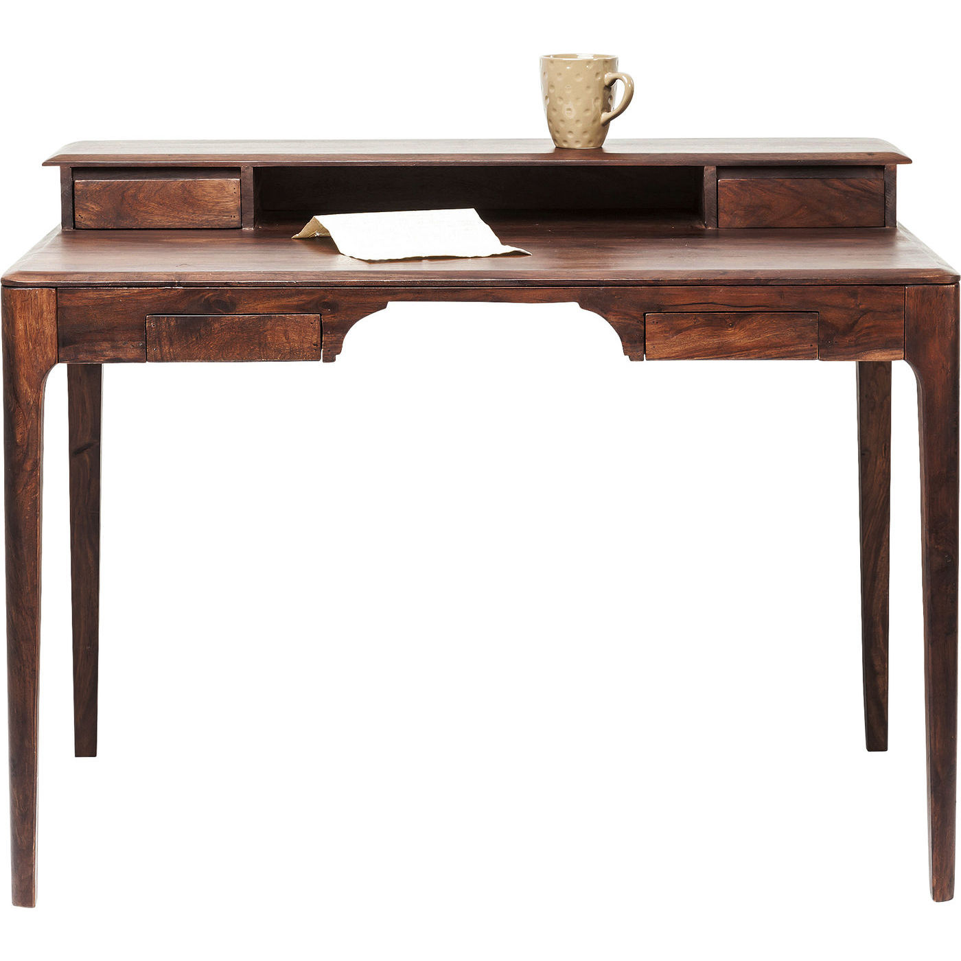 Brooklyn walnut skrivebord i valnødde farve. med hylder Design dit eget skrivebord