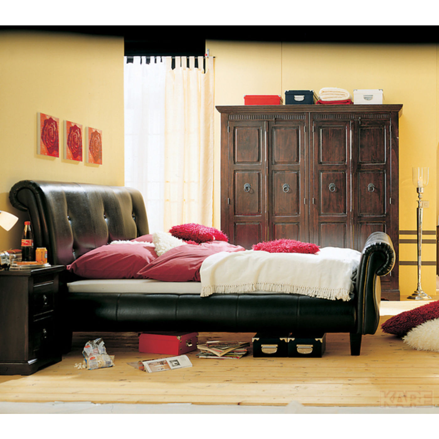 Kare Design Cabana Garderobeskab - Antikbrunt Poppeltræ, M. 4 Låger (H:211Cm) Soveværelse