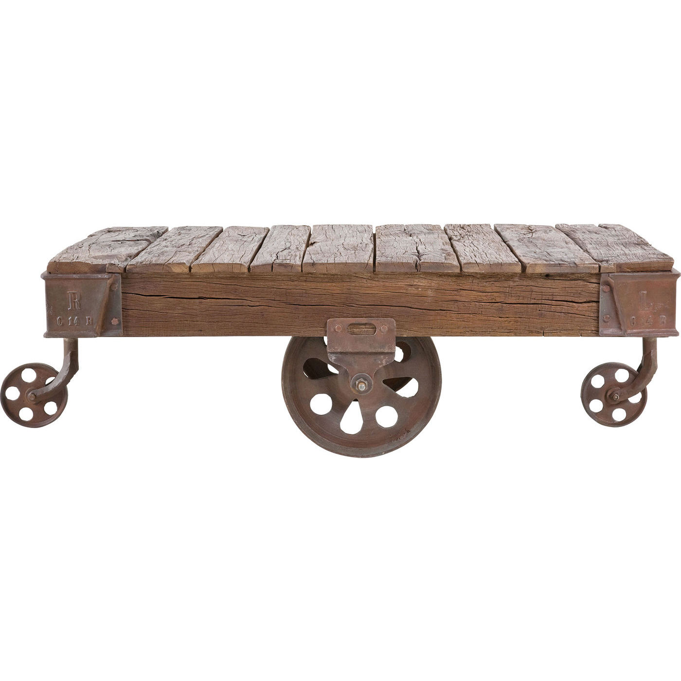 Kare Design Railway Sofabord - Natur Genbrugstræ/Støbt Stål (135X80)