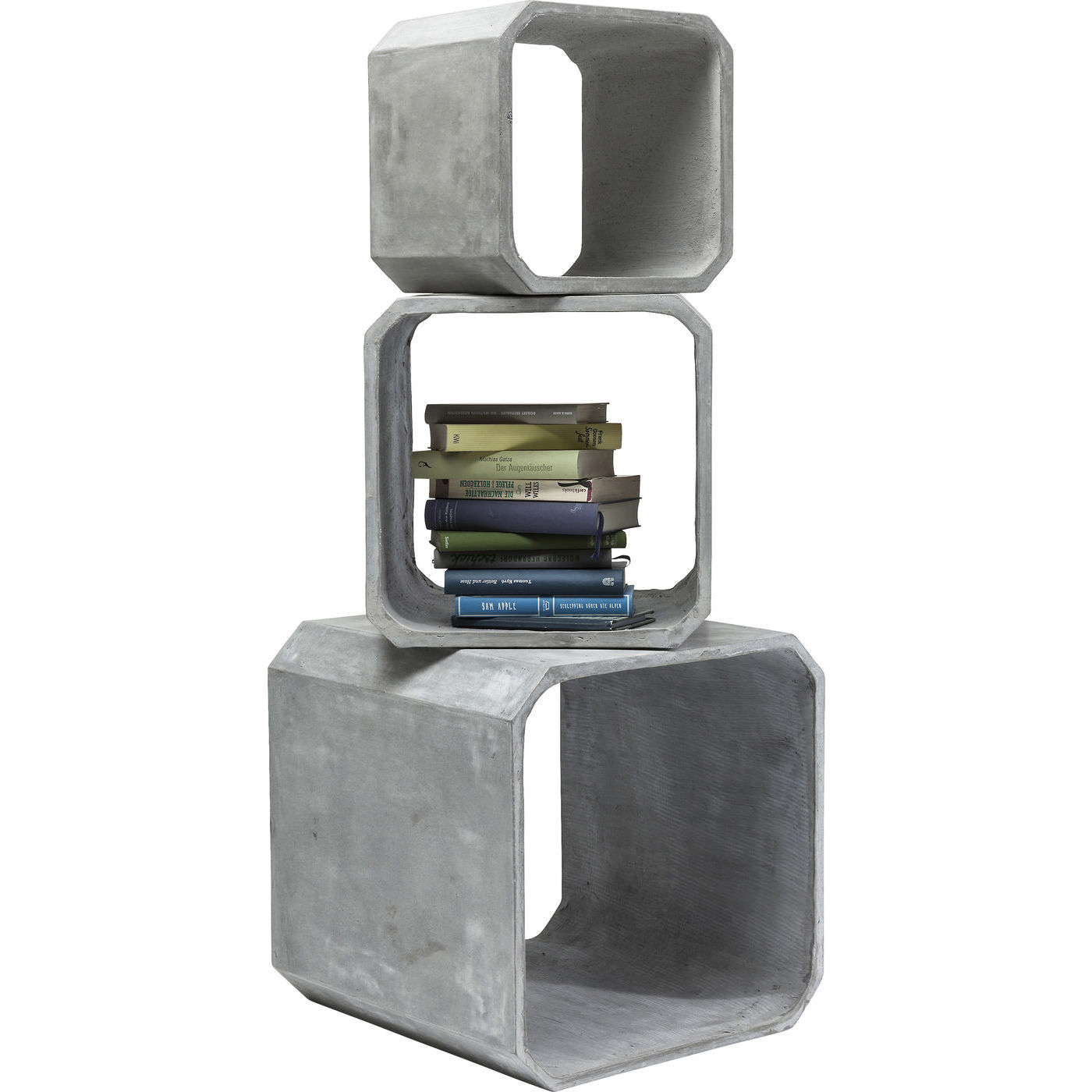 Kare Design Kare Design Cube Square Concrete Reol - Cement, M. 3 Hylder (3 Dele) Dagligstue