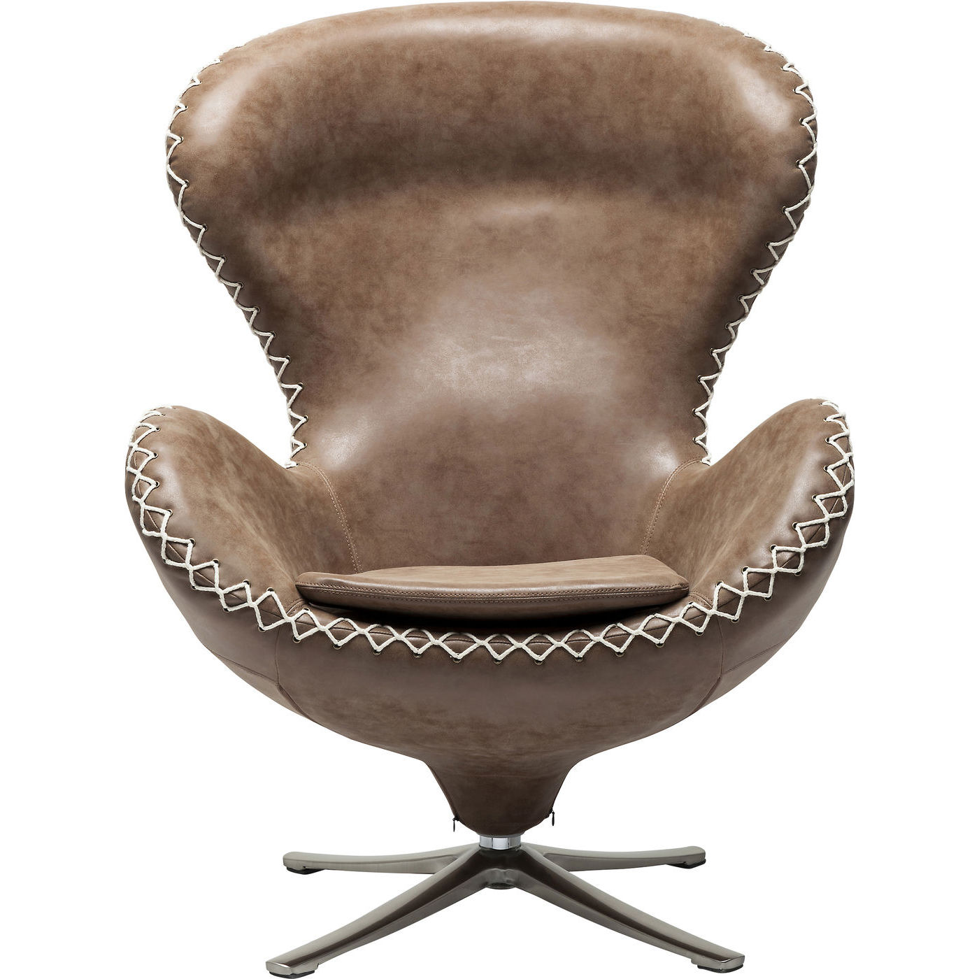 Kare Design Lounge Bonanza Drejestol - Brunt Læderlook Dagligstue