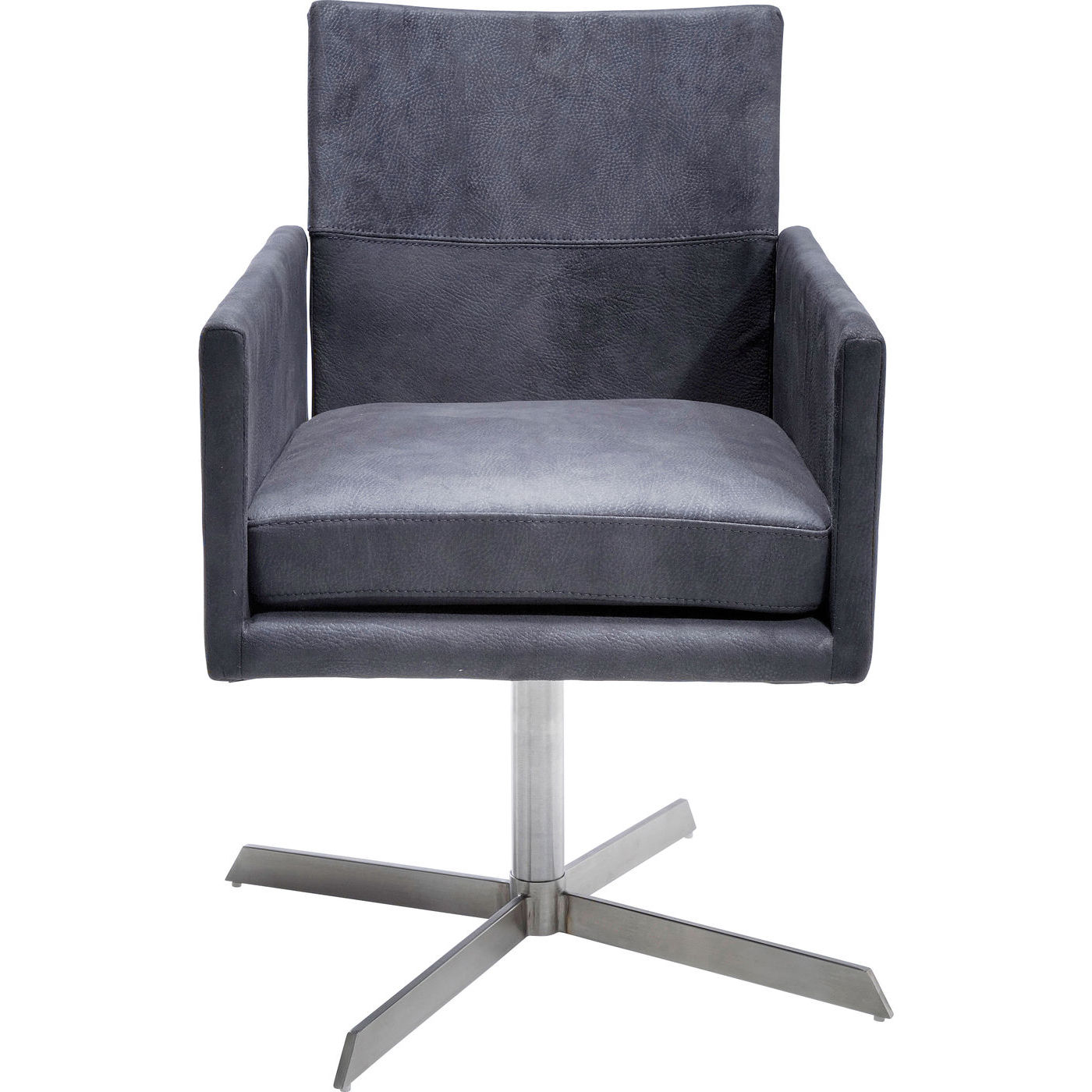 KARE DESIGN Dialog Anthracite drejestol - antracitgråt stof, m. armlæn Billede af KARE DESIGN Dialog Anthracite drejestol - antracitgråt stof, m. armlæn
