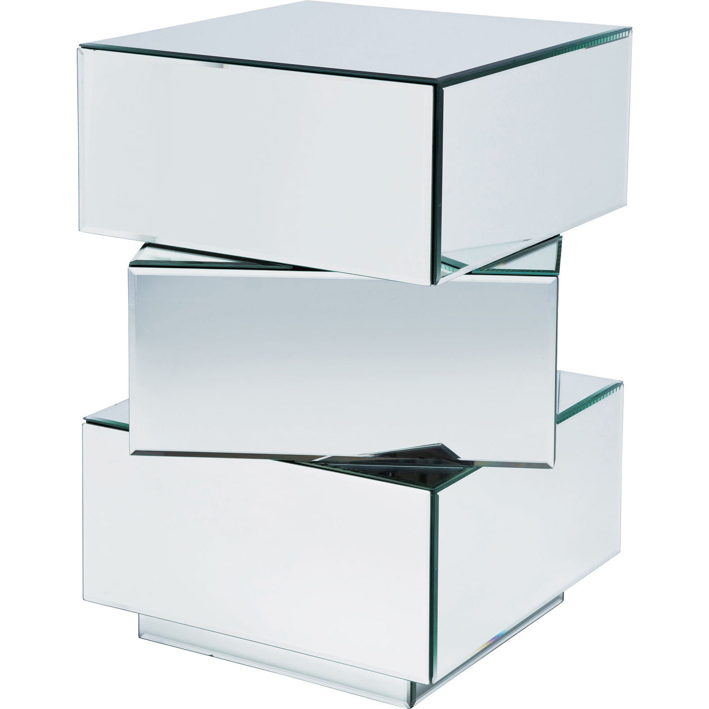 Kare Design Cubo Konsolbord - Spejlglas, M. 3 Skuffer, Asymetrisk (58X58) Entré