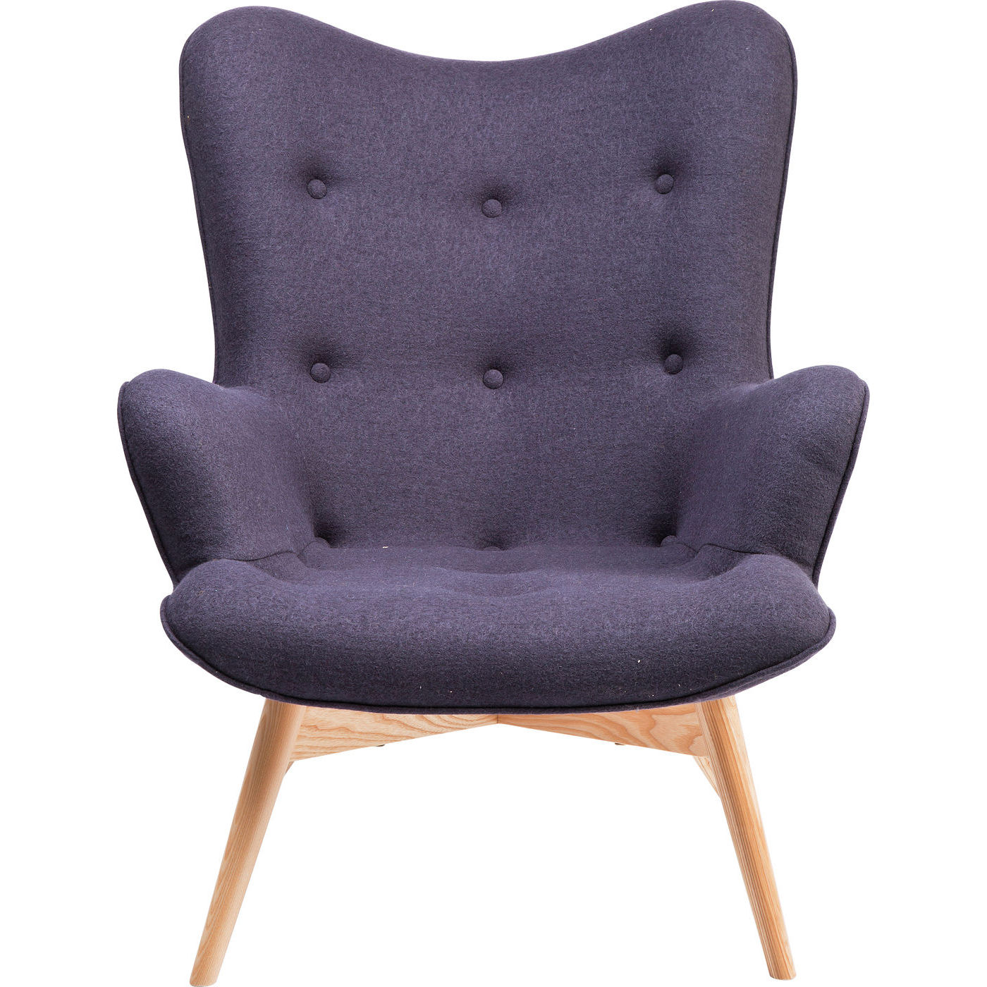 Kare Design Angels Dark Grey Hvilestol - Mørkegråt Stof Og Træben, M. Armlæn Hvilestole