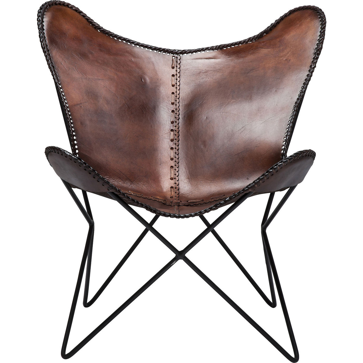Kare Design Butterfly Brown Eco Hvilestol - Brunt Koskind Og Sort Metal