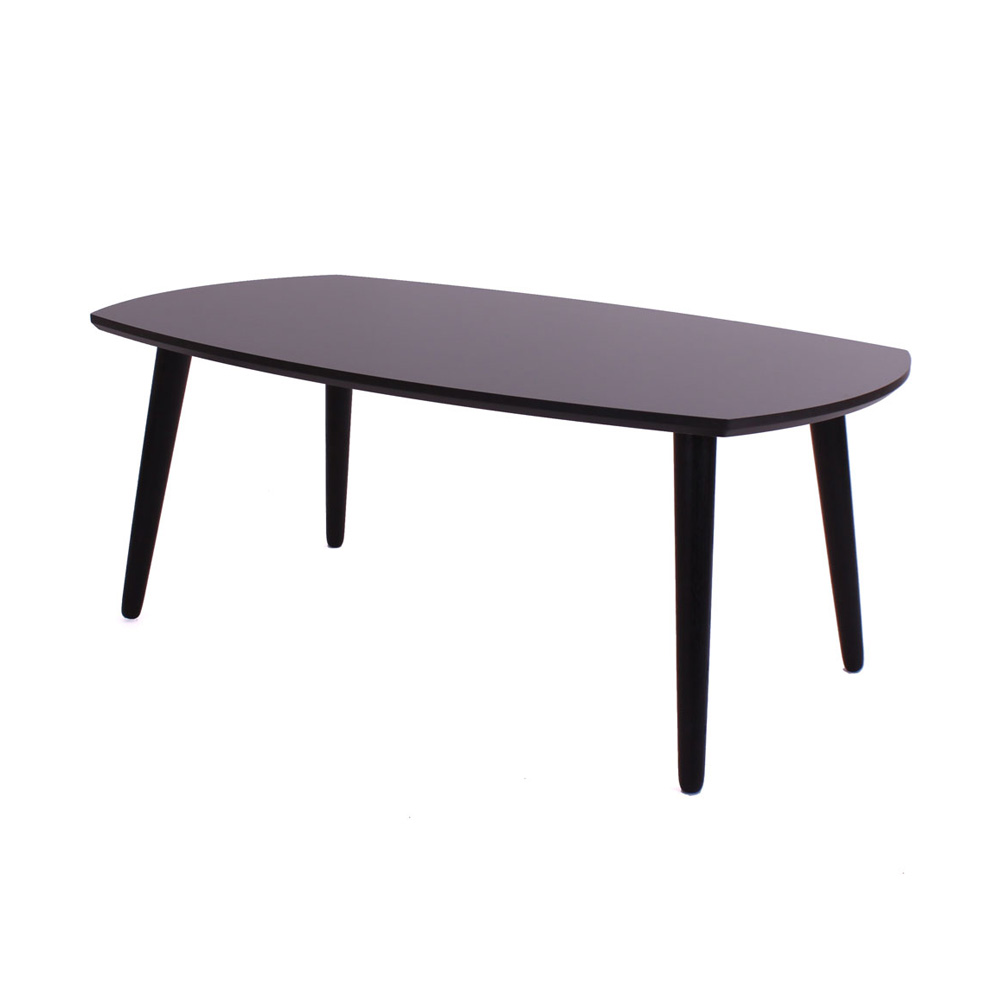 By Tika Nantes Sofabord - Sortfarvet Træ, Oval/Bådformet, (50X60X100Cm) Dagligstue