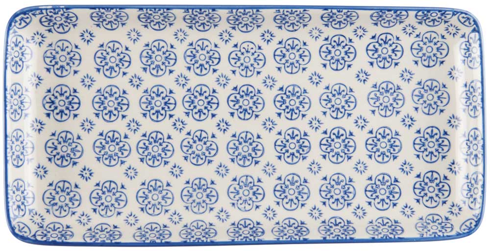 Ib Laursen Ib Laursen Fad Casablanca - Blå/Hvid Stentøj, (3X13Cm) Boligtilbehør