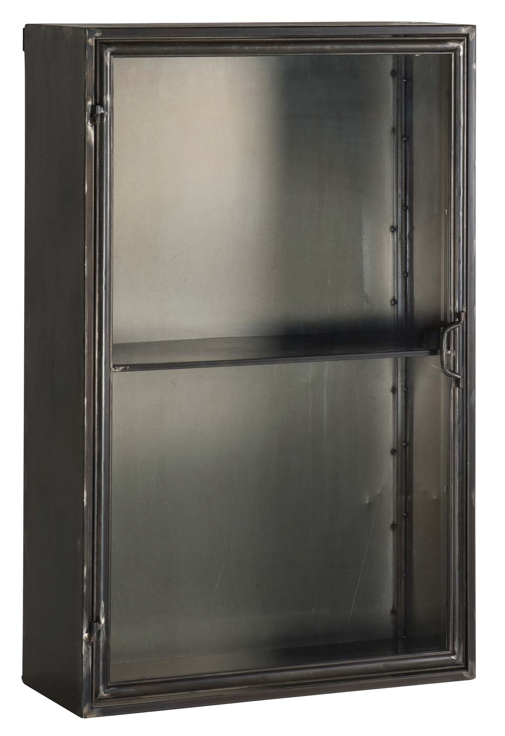 Ib Laursen Brooklyn Vægskab - Grå Glas Og Metal, 1 Hylde, U. Beslag (Køb Til Vægtype), (90X26Cm) Spisestue