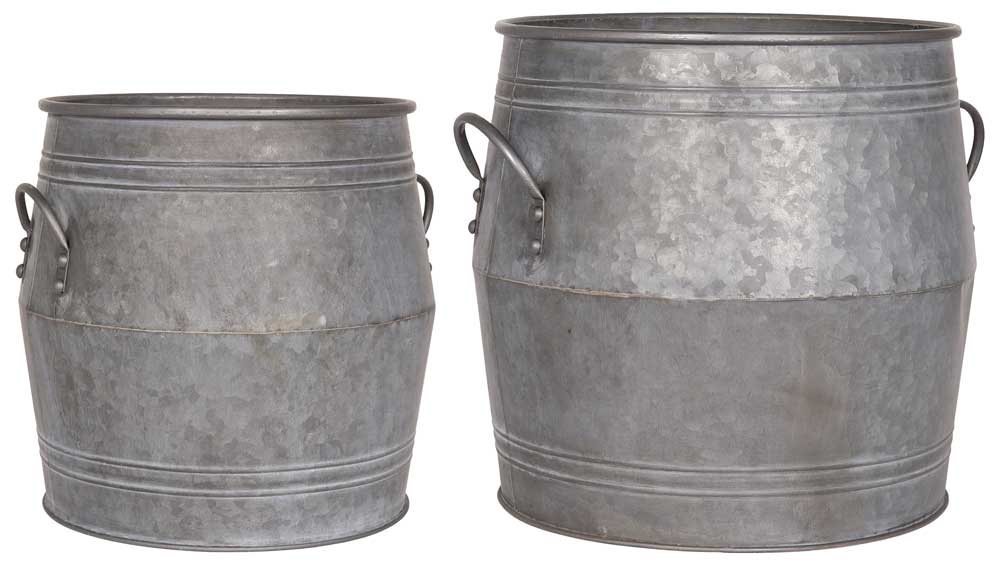 Ib Laursen Ib Laursen Baljesæt - Grå Metal, A 2, Stor, M. Hank, Rund, (43X42Cm) Havemøbler