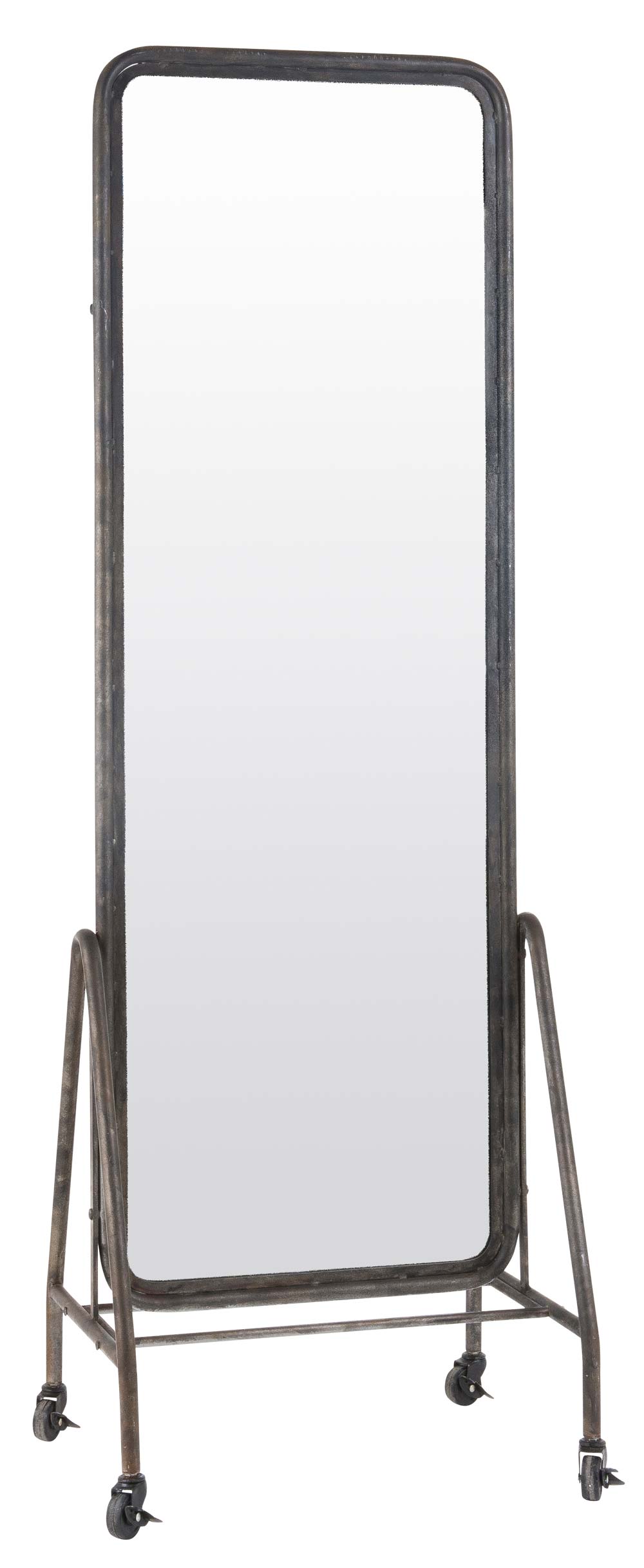 Ib Laursen Ib Laursen Gulvspejl - Grå Metal Med Glas, Skråtstående, Asymmetrisk, (173Cm) Boligtilbehør