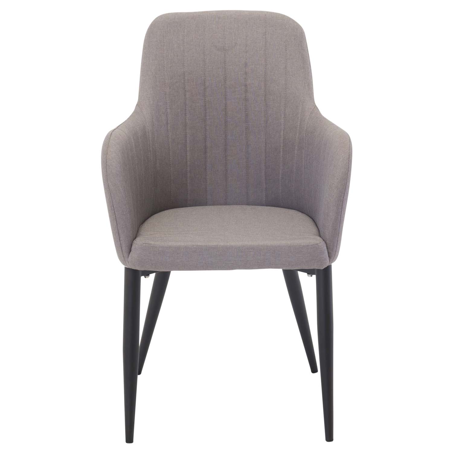 Venture Design Comfort Spisebordsstol, M. Armlæn - Grå Polyester Og Og Sort Metal Spisestue