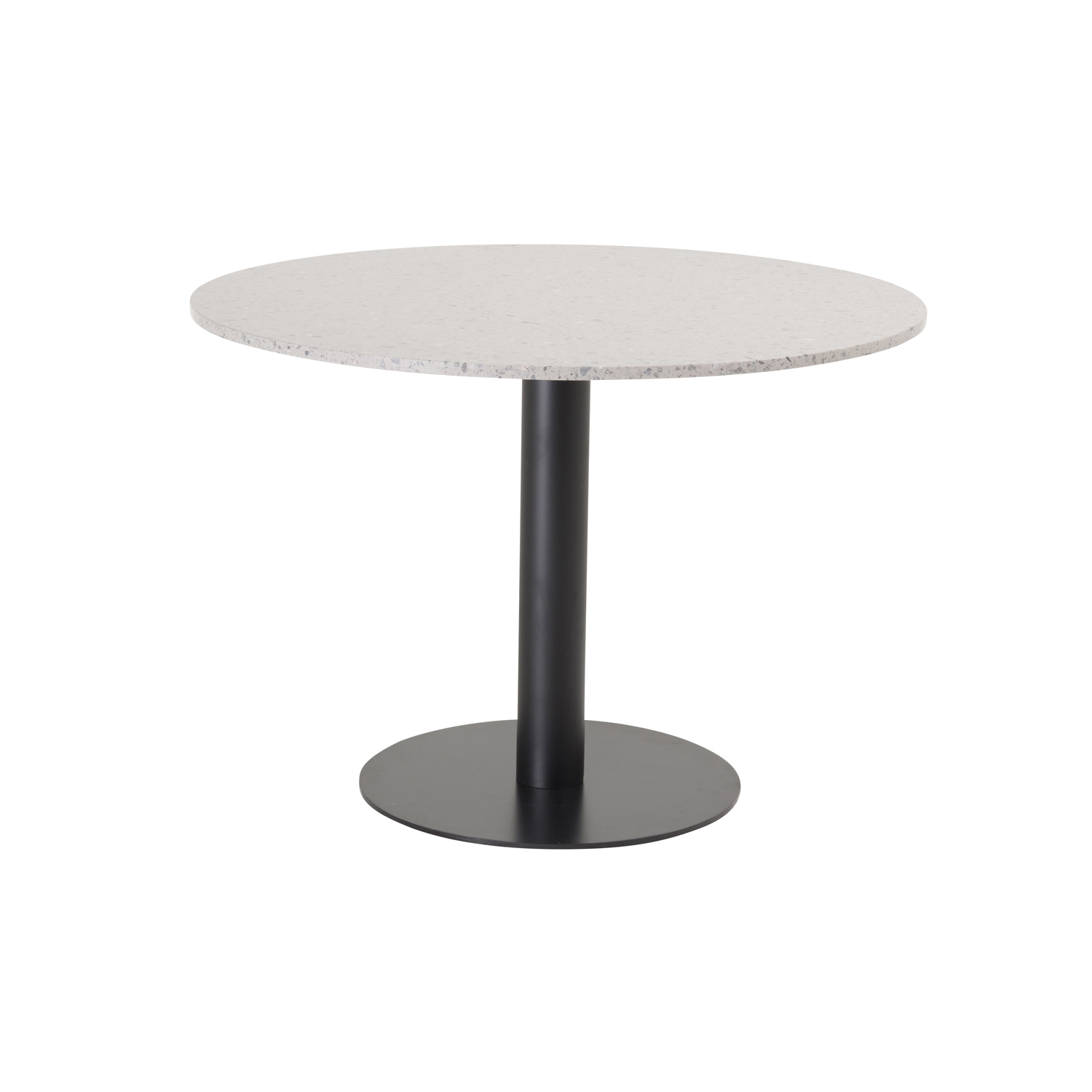Venture Design Razzia Spisebord - Grå Terrazzo Og Sort Metal (Ø106)