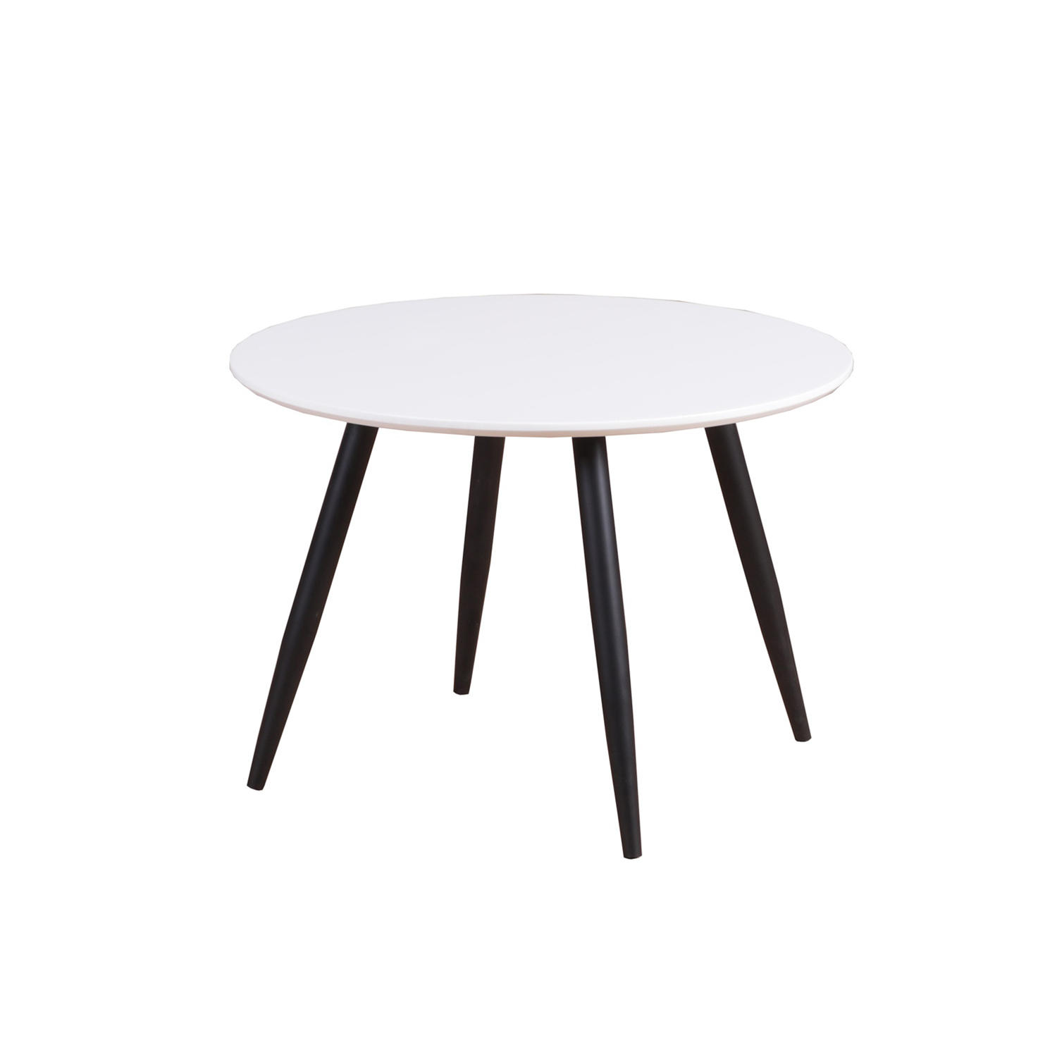 Venture Design Plaza Spisebord - Hvid Mdf Og Sort Metal (Ø60)