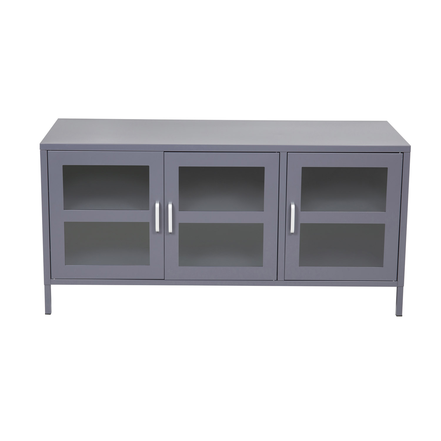 Venture Design Acero Tv-Bord, M. 3 Låger Og 2 Hylder - Lysegrå Metal