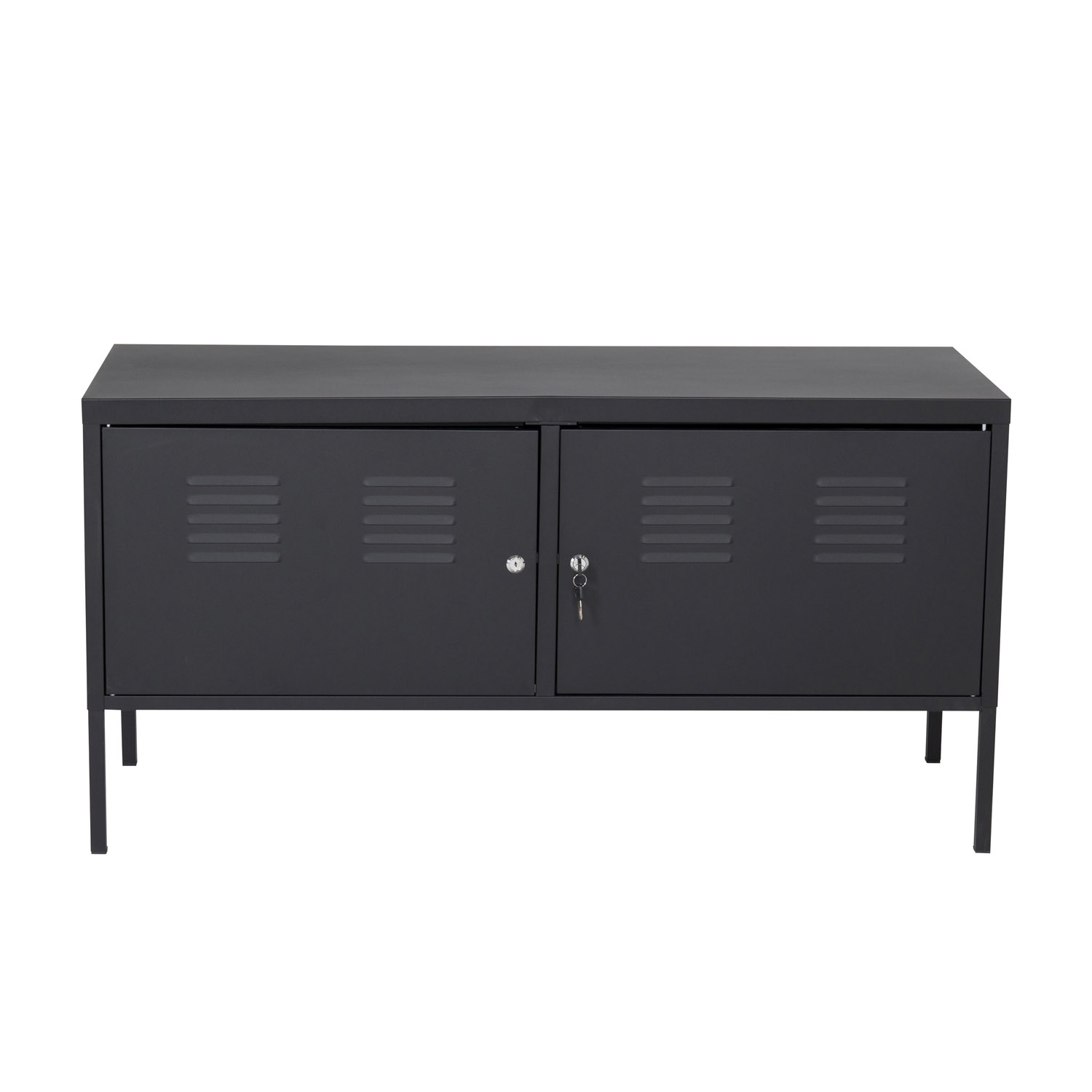 Venture Design Venture Design Maas Tv-Bord, M. 2 Låger Og 2 Hylder - Sort Stål Dagligstue
