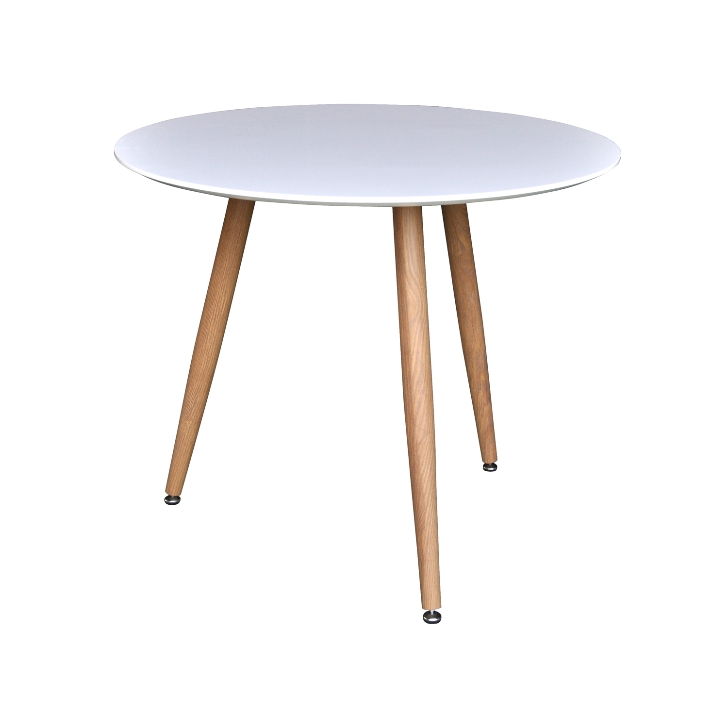 Venture Design Polar Spisebord - Hvid Mdf Og Natur Metal (Ø90) Spisestue