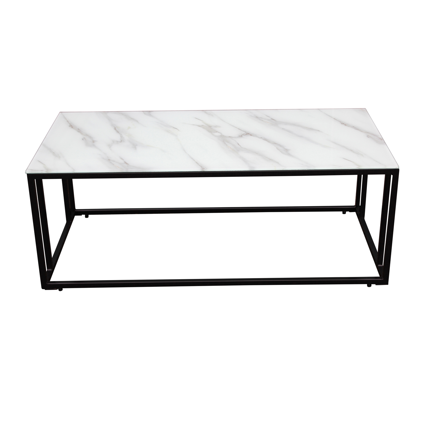 Venture Design Rock 2.0 Sofabord - Hvid Glas Og Sort Metal (120X60)