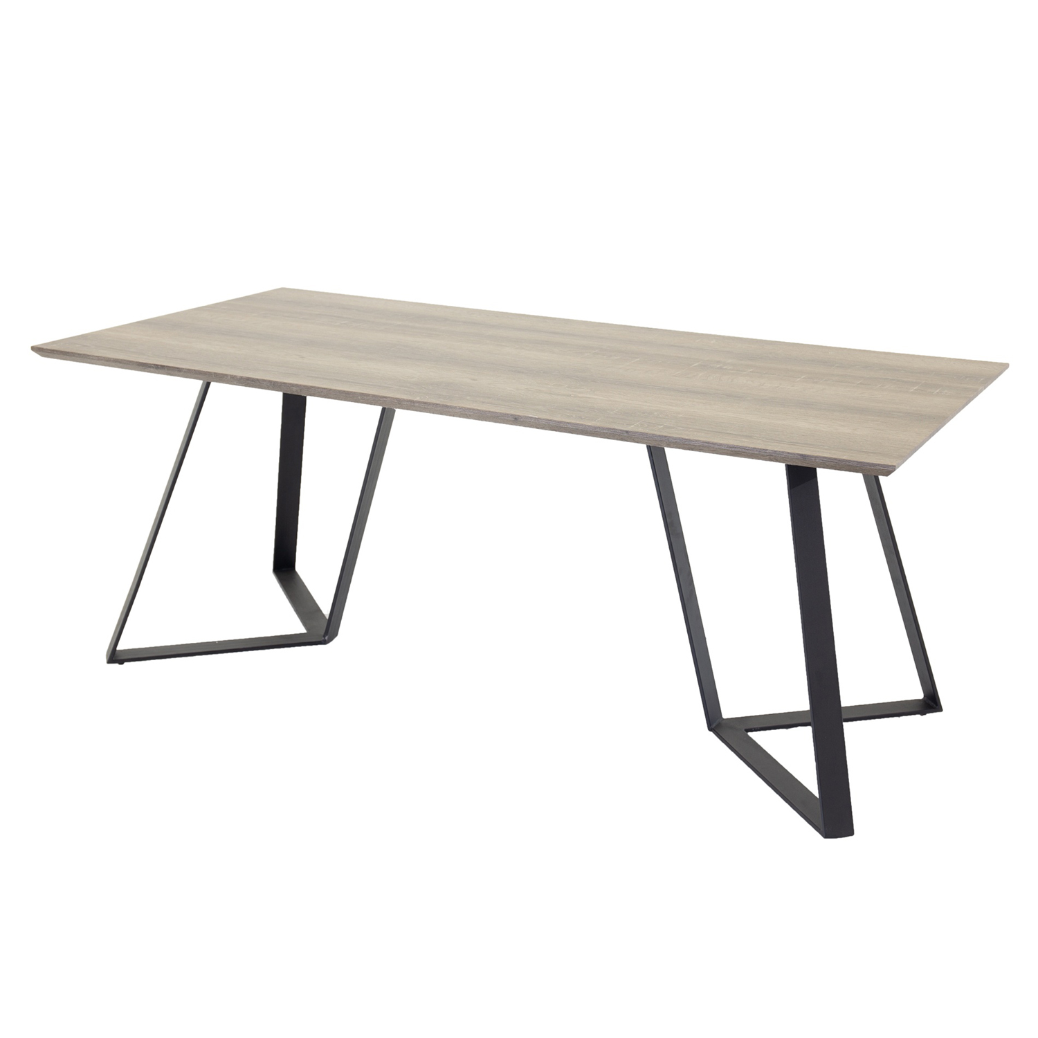 Venture Design Marina Spisebord - Grå Papir Mdf Og Sort Metal (180X90) Spisestue