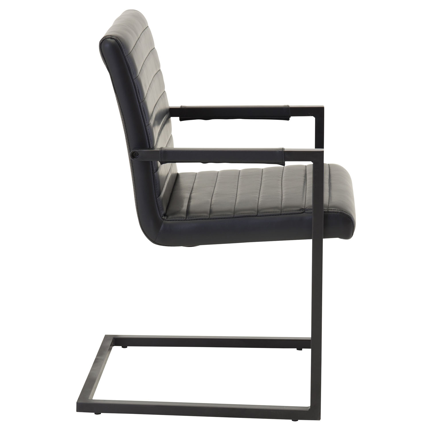 Venture Design Art Spisebordsstol, M. Armlæn - Sort Pu Og Metal Spisestue
