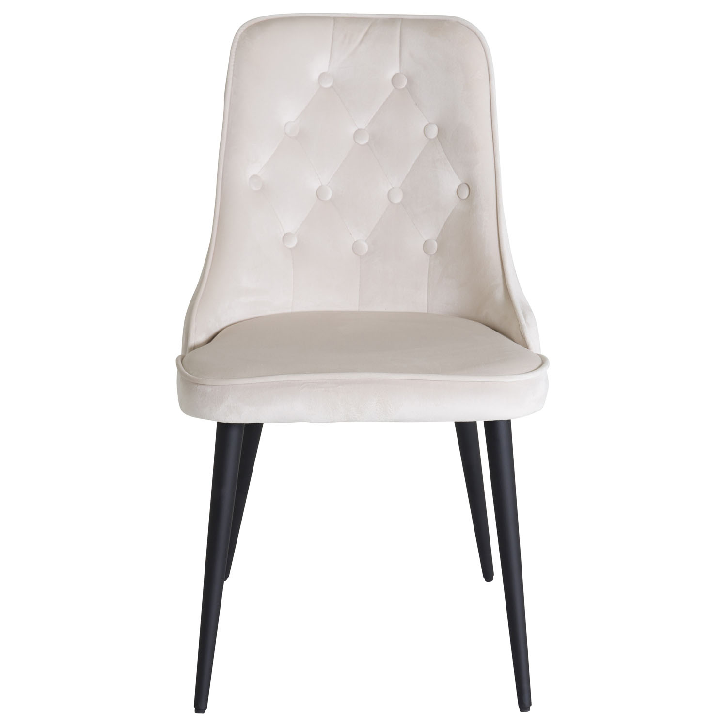 Venture Design Venture Design Velvet Deluxe Spisebordsstol - Beige Velour Og Sort Metal Spisestue