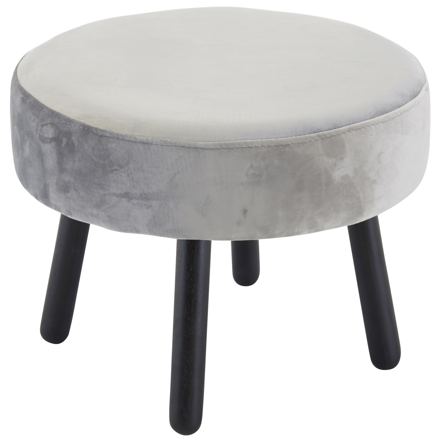 Venture Design Velvet Taburet - Lysegrå Velour Og Metal