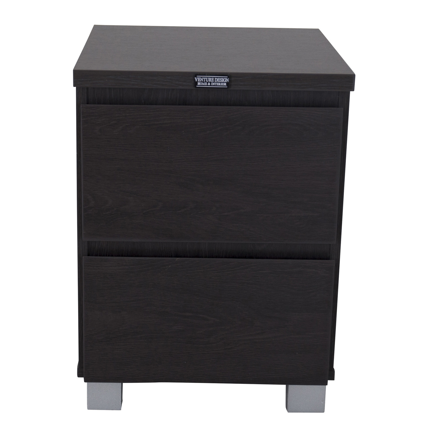 Venture Design Venture Design Lind Sengebord, M. 2 Skuffer - Sort Melamin Og Træ (40X55) Soveværelse