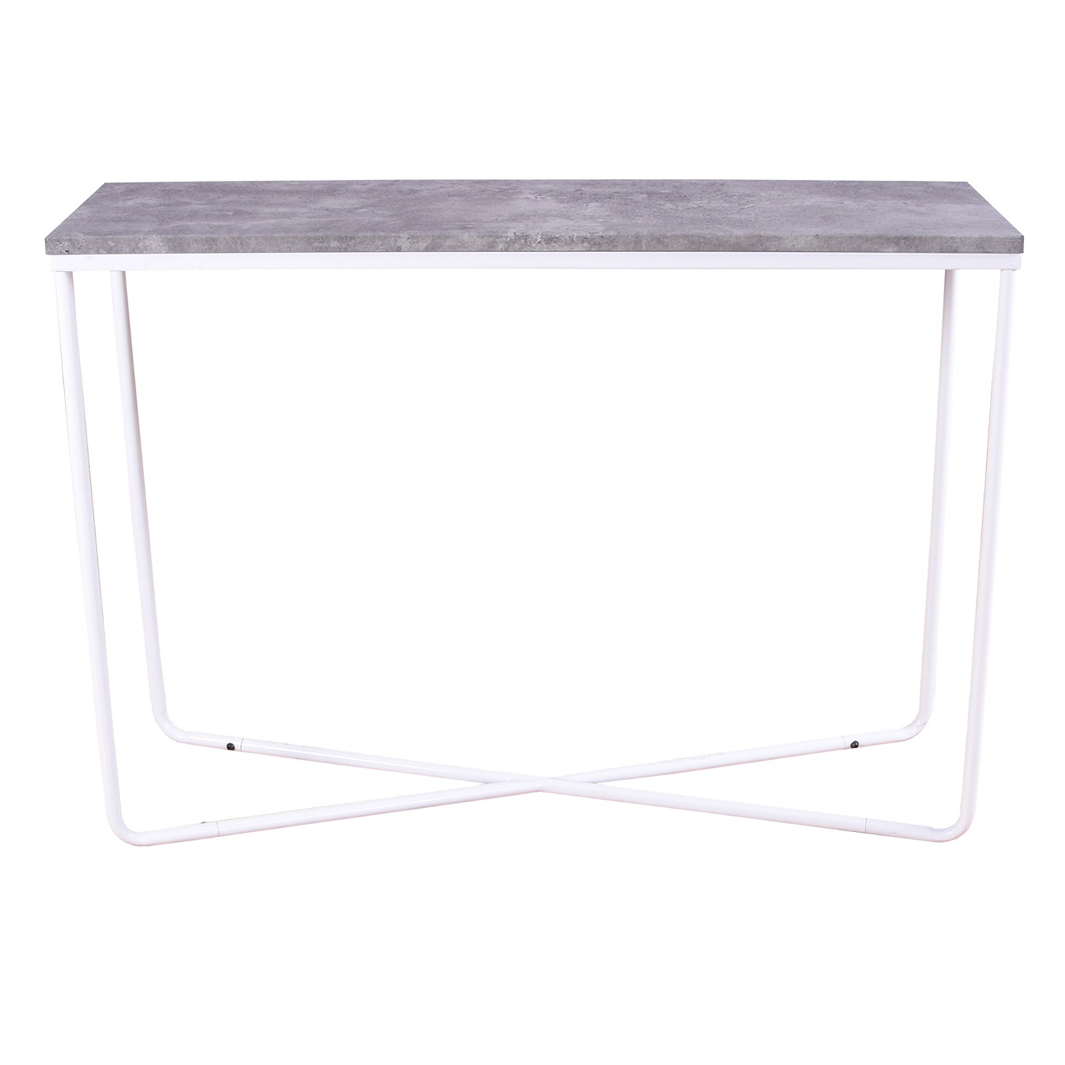 Venture Design Palace Sidebord - Grå Cement Og Hvid Metal (110X30) Dagligstue