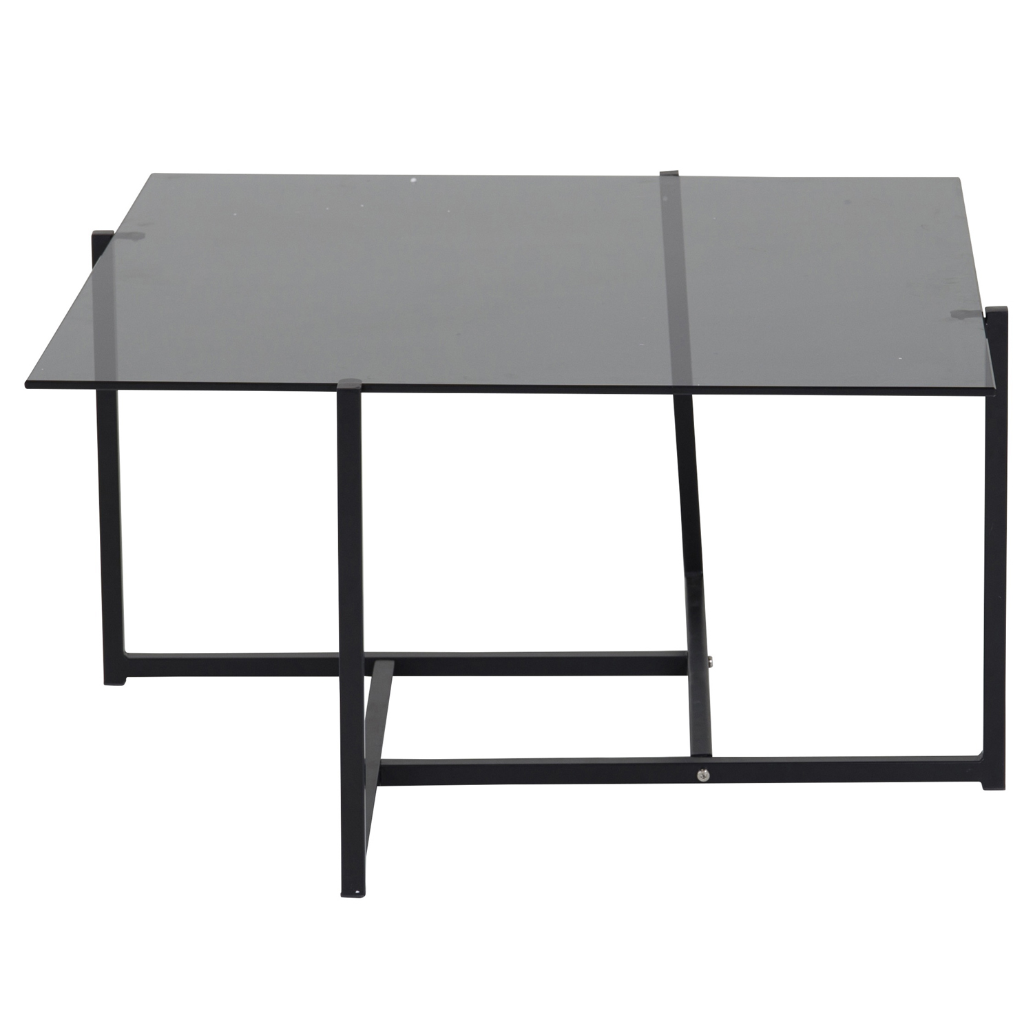 Venture Design Hybrid Sofabord - Grå Glas Og Sort Jern (80X80)