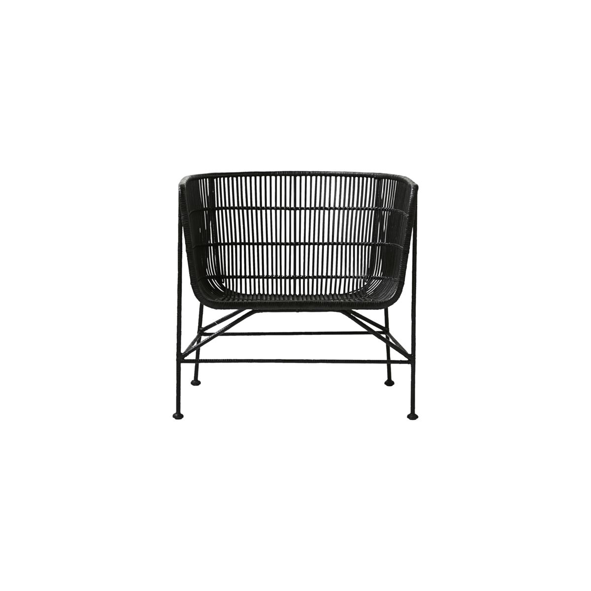 House Doctor House Doctor Coon Hvilestol - Sort Rattan Og Metal, M. Armlæn Hvilestole