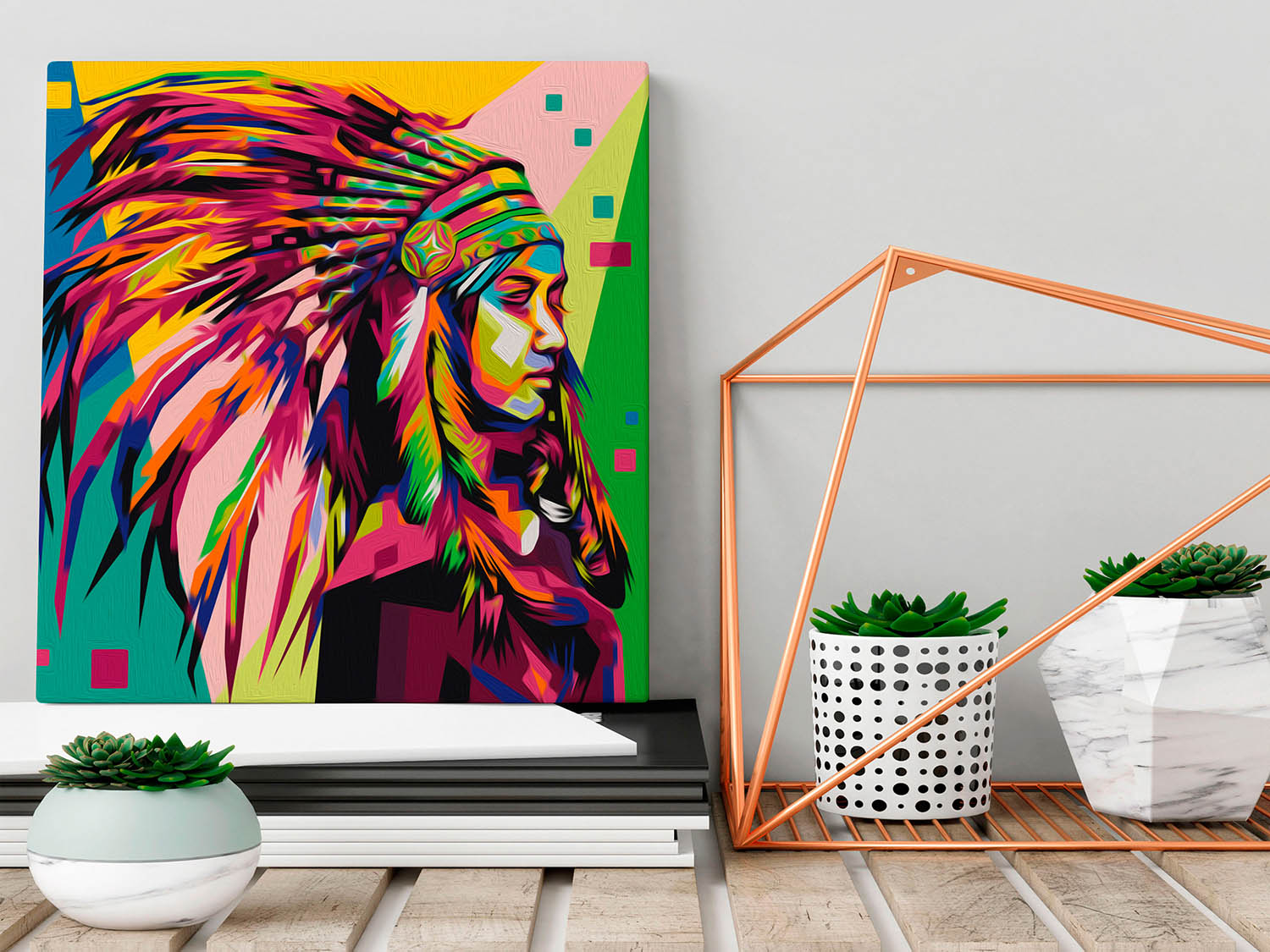 Artgeist Diy Laerred Maleri Native American Indianer Malesaet Til Voksne Bobo Mobler Boligtilbehor Og Indretning Til Hjemmet