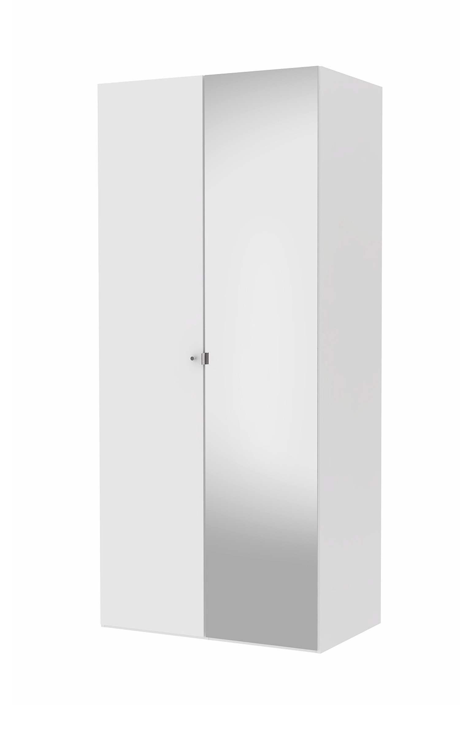Save Garderobeskab - Hvid/Egestruktur Træ M. Spejllåge, 100 Cm