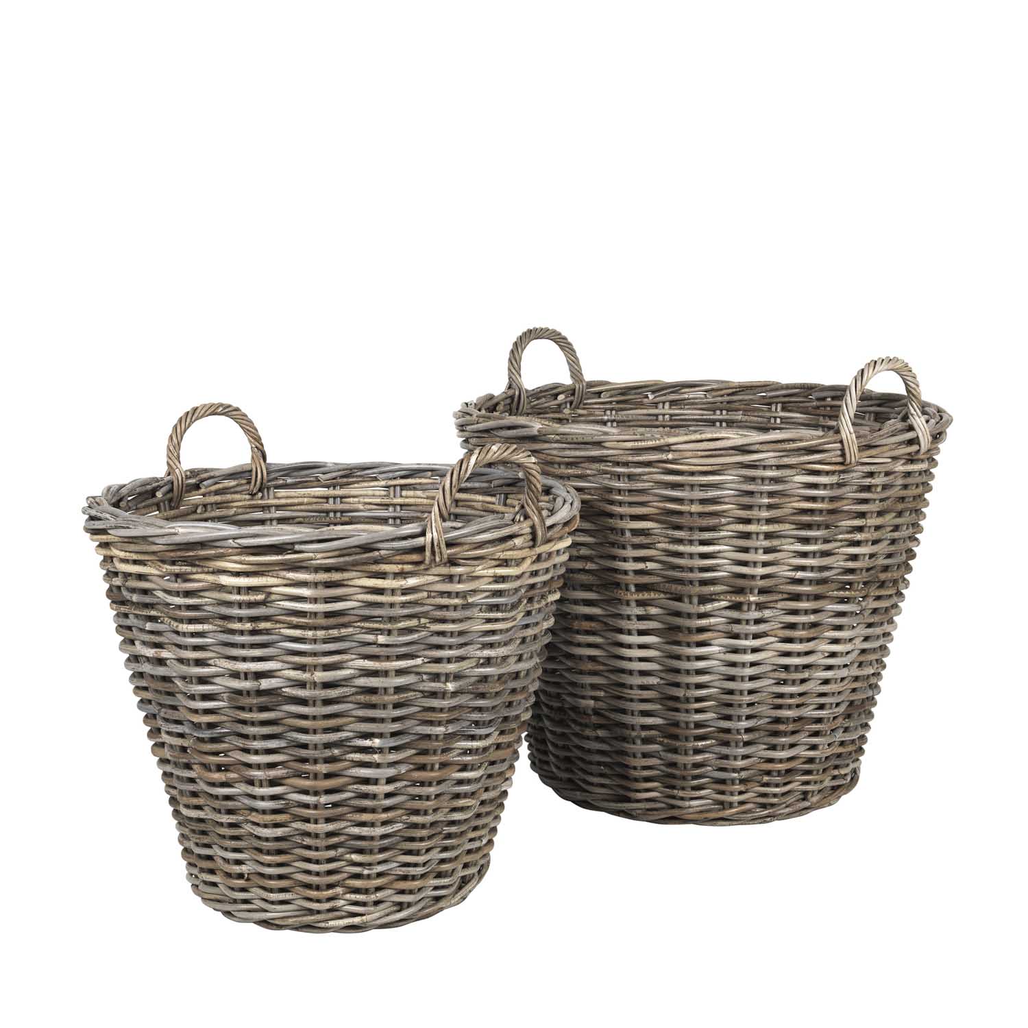 Broste Copenhagen Bing Kurv - Natur Rattan, Rund (Sæt Á 2)