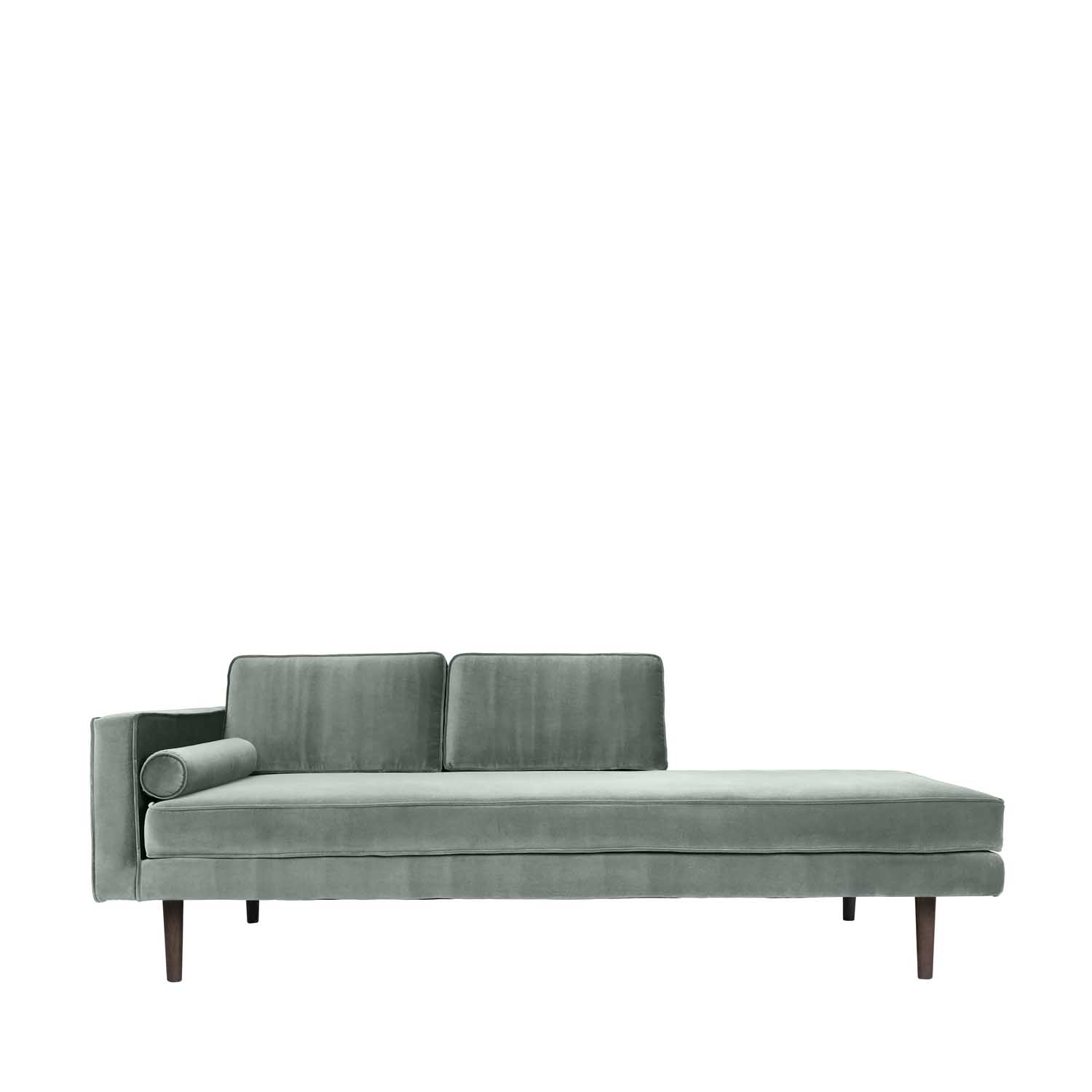Broste Copenhagen Broste Copenhagen Wind Chaiselong - Grøn Polyester Velour Dagligstue