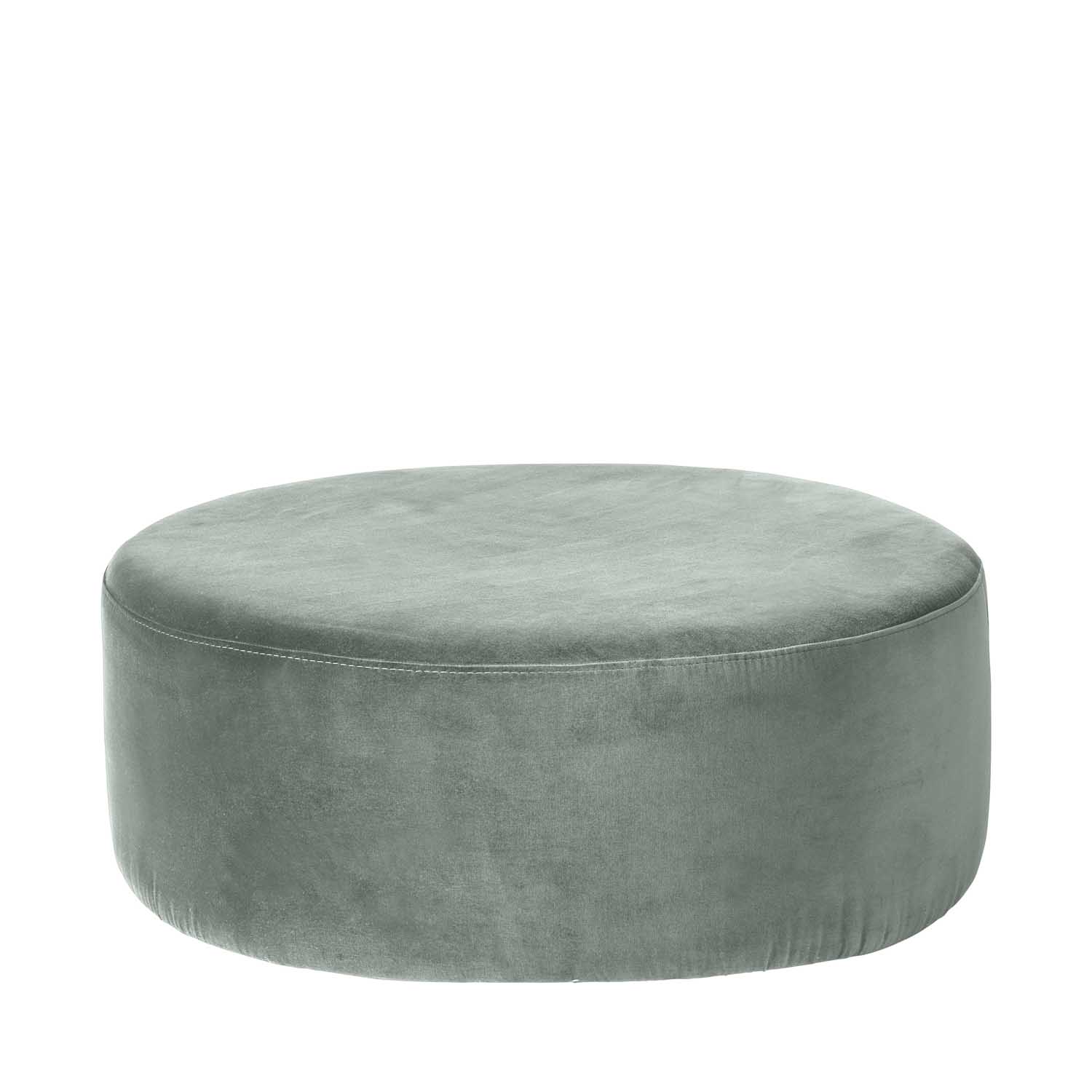Broste Copenhagen Broste Copenhagen Wind Puf - Grøn Polyester Velour, Rund (Ø82) Dagligstue