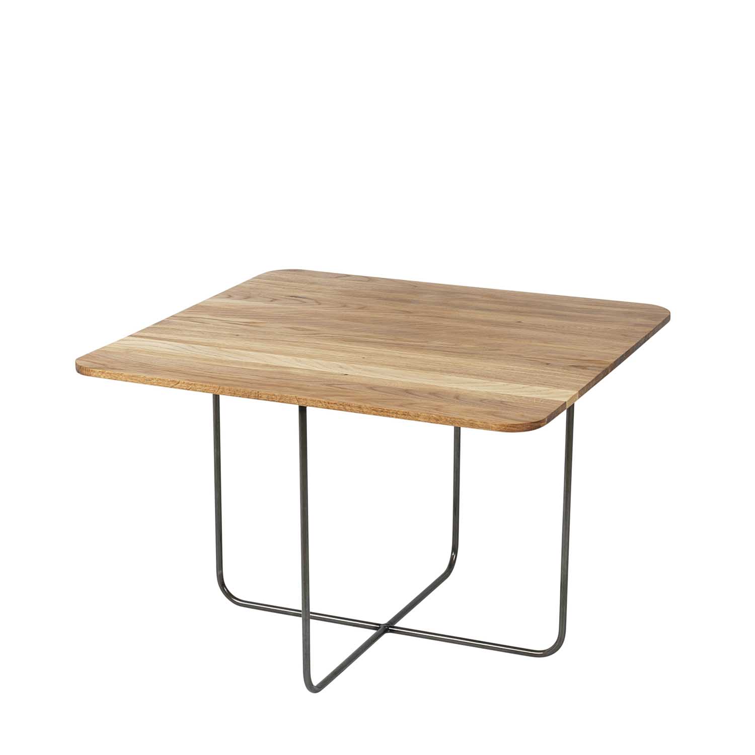 Broste Copenhagen Hyben Sofabord - Natur/Grå Egetræ/Stål, Kvadratisk (60X60)