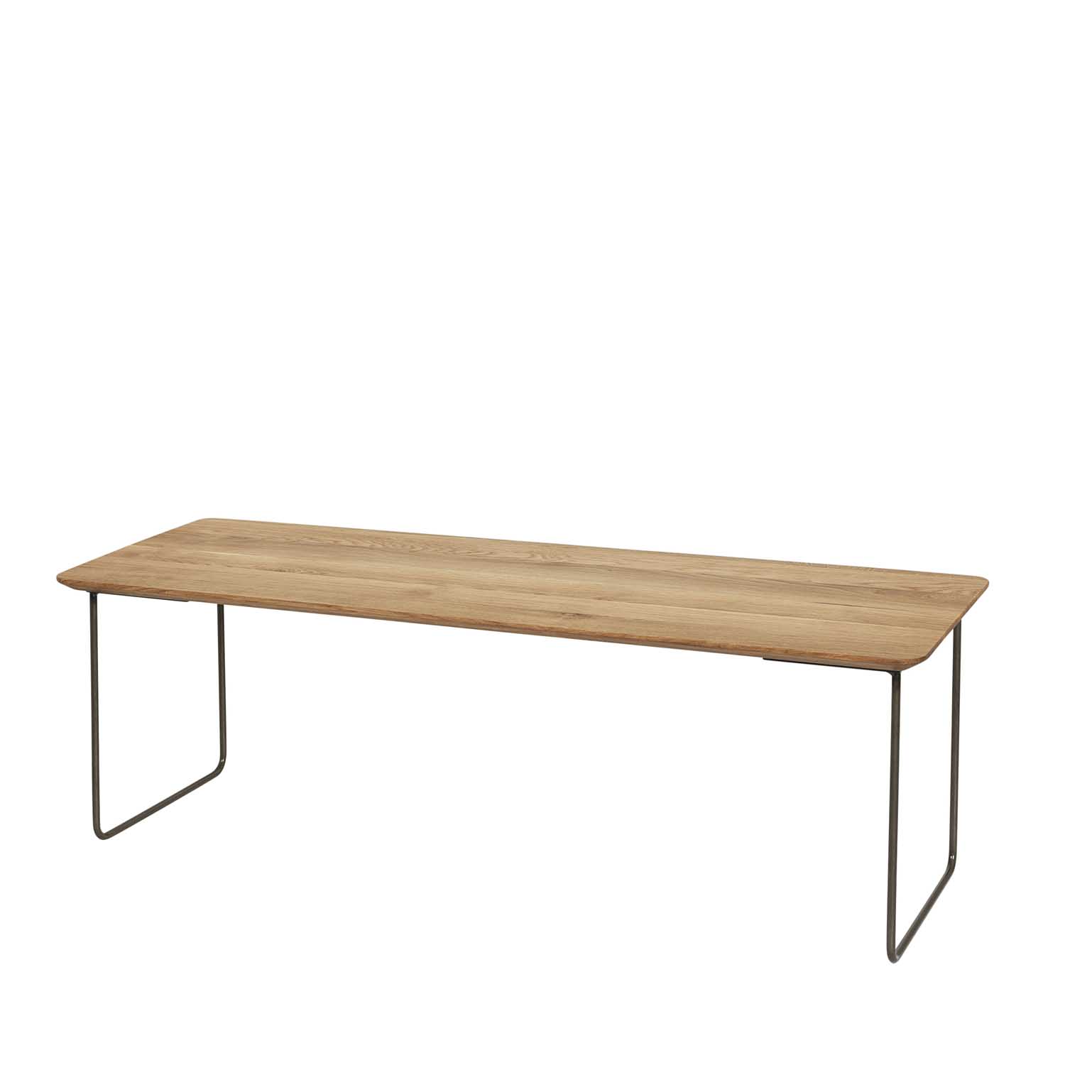 Broste Copenhagen Hyben Sofabord - Natur/Grå Egetræ/Stål, Rektangulær (100X35) Dagligstue