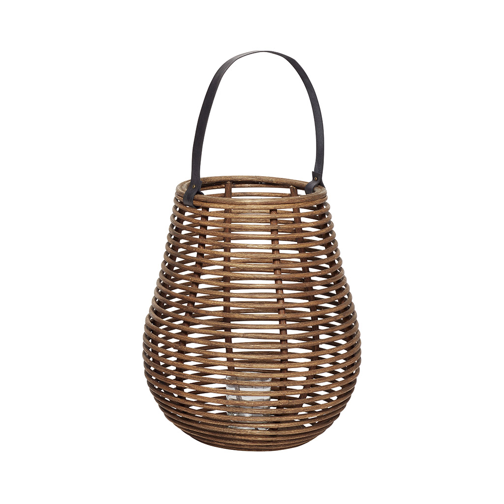 Hübsch Hübsch Lanterne - Natur Rattan Og Glas (Ø 38) Boligtilbehør