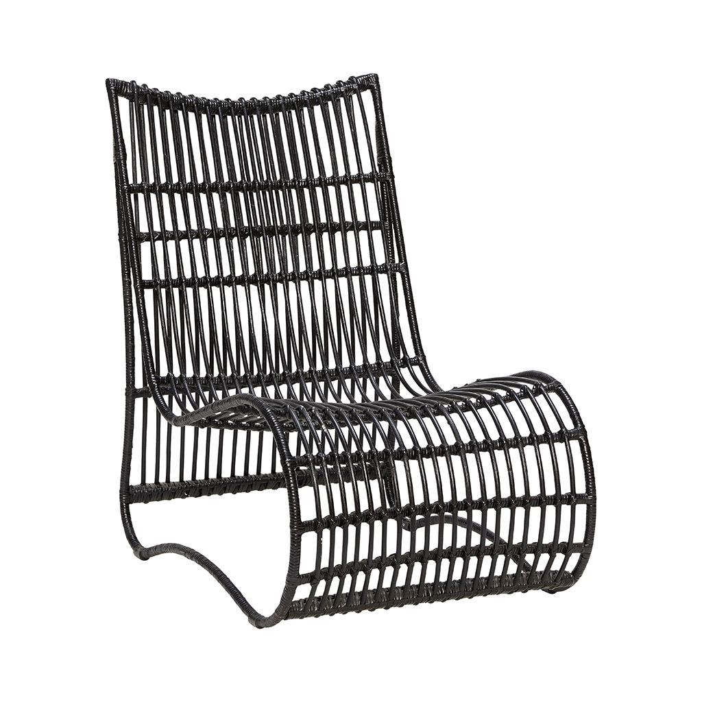 Hübsch Lænestol - Sort Rattan Dagligstue