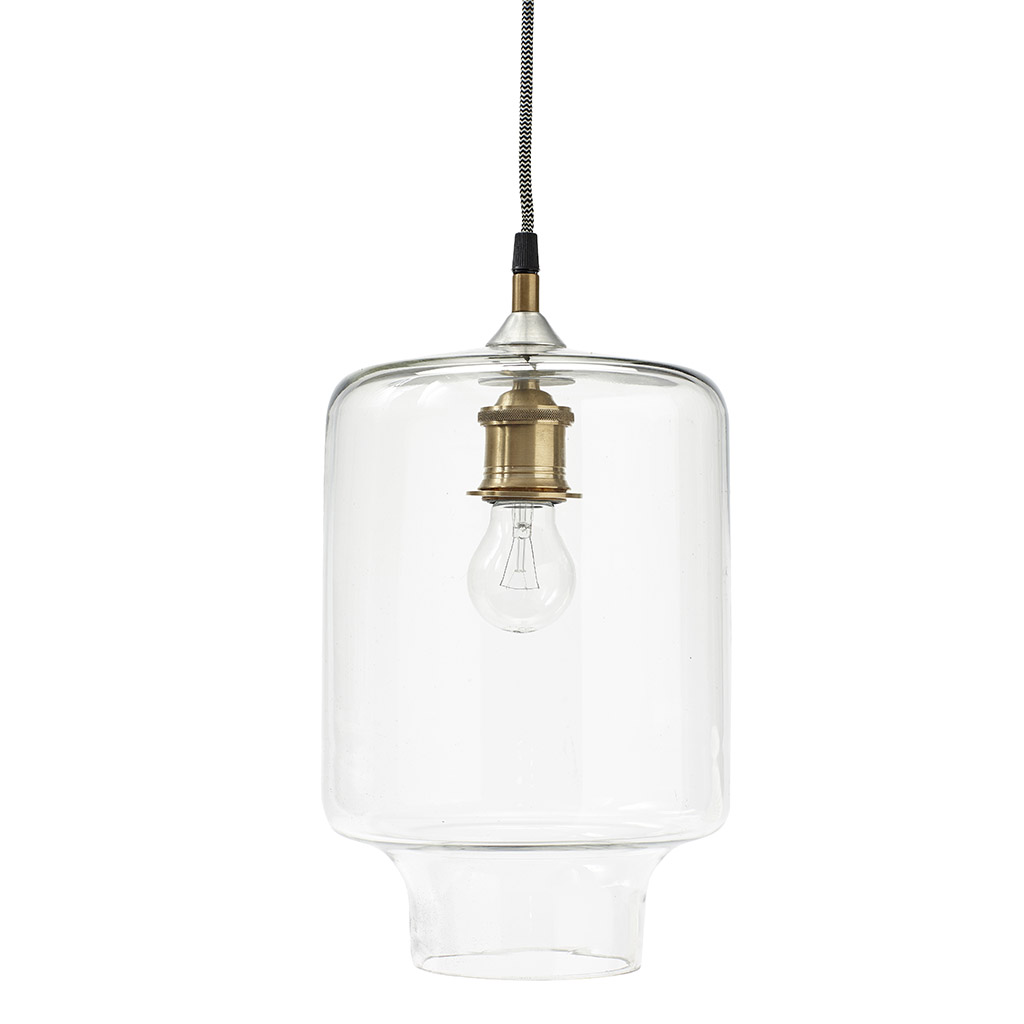 Hübsch Loftslampe - Glas Og Messing (Ø 30) Belysning