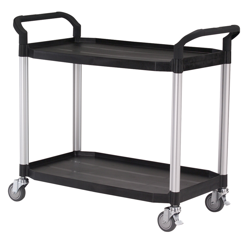 Boboonline Fti Rullebord - Grå/Sort Plast M. Stålstel, M. 2 Hylder (52X110) Sort Spisestue