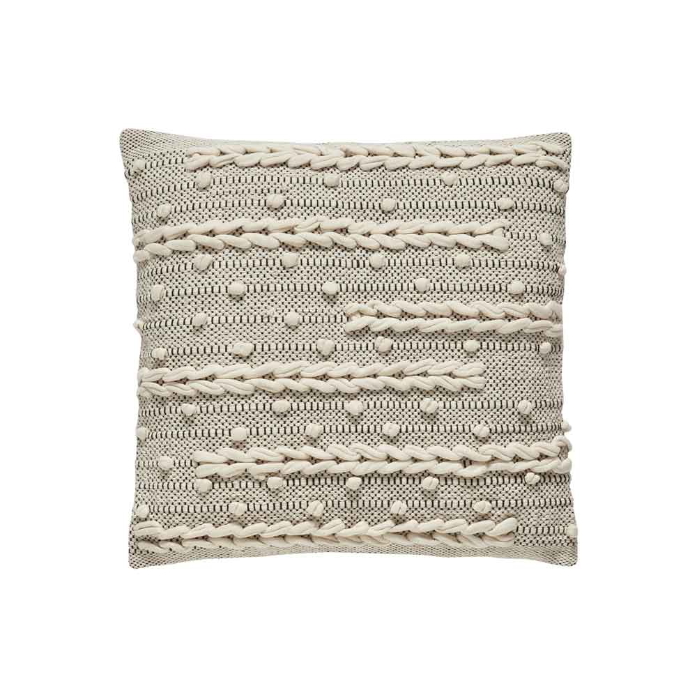 Hübsch, HÜBSCH pude m. mønster - hvid/sort bomuld (45x45) Billede af Hübsch, HÜBSCH pude m. mønster - hvid/sort bomuld (45x45)