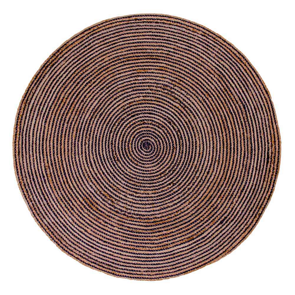 HOUSE NORDIC Bombay gulvtæppe - natur/mørkeblå jute/bomuld, rundt (Ø180) Billede af HOUSE NORDIC Bombay gulvtæppe - natur/mørkeblå jute/bomuld, rundt (Ø180)