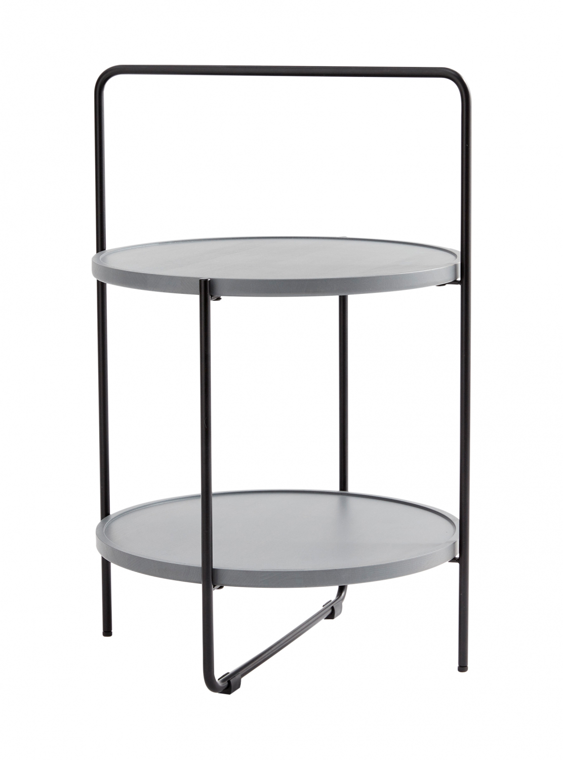 Boboonline Andersen Bakkebord - Grå Træ, Rund, (68X46Cm) Dagligstue