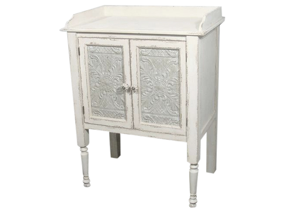 Chic Antique Skab - Hvid/Creme Træ, M. 2 Låger