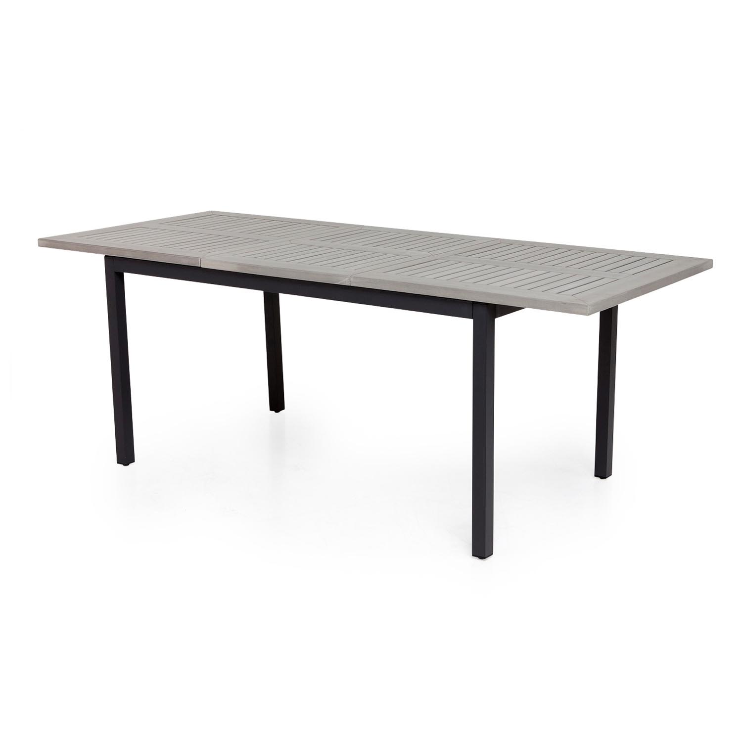Venture Design Rektangulær Albany Havebord M. Udtræk - Grå, Sort Aluminium