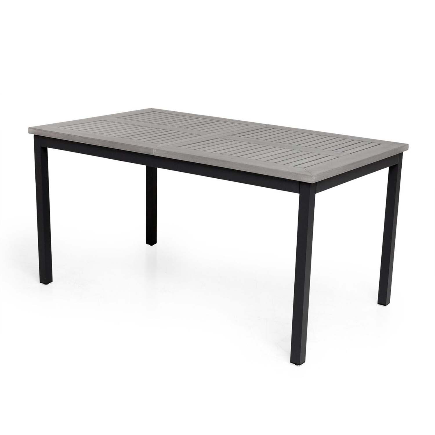 Venture Design Venture Design Rektangulær Albany Havebord M. Udtræk - Grå, Sort Aluminium Havemøbler