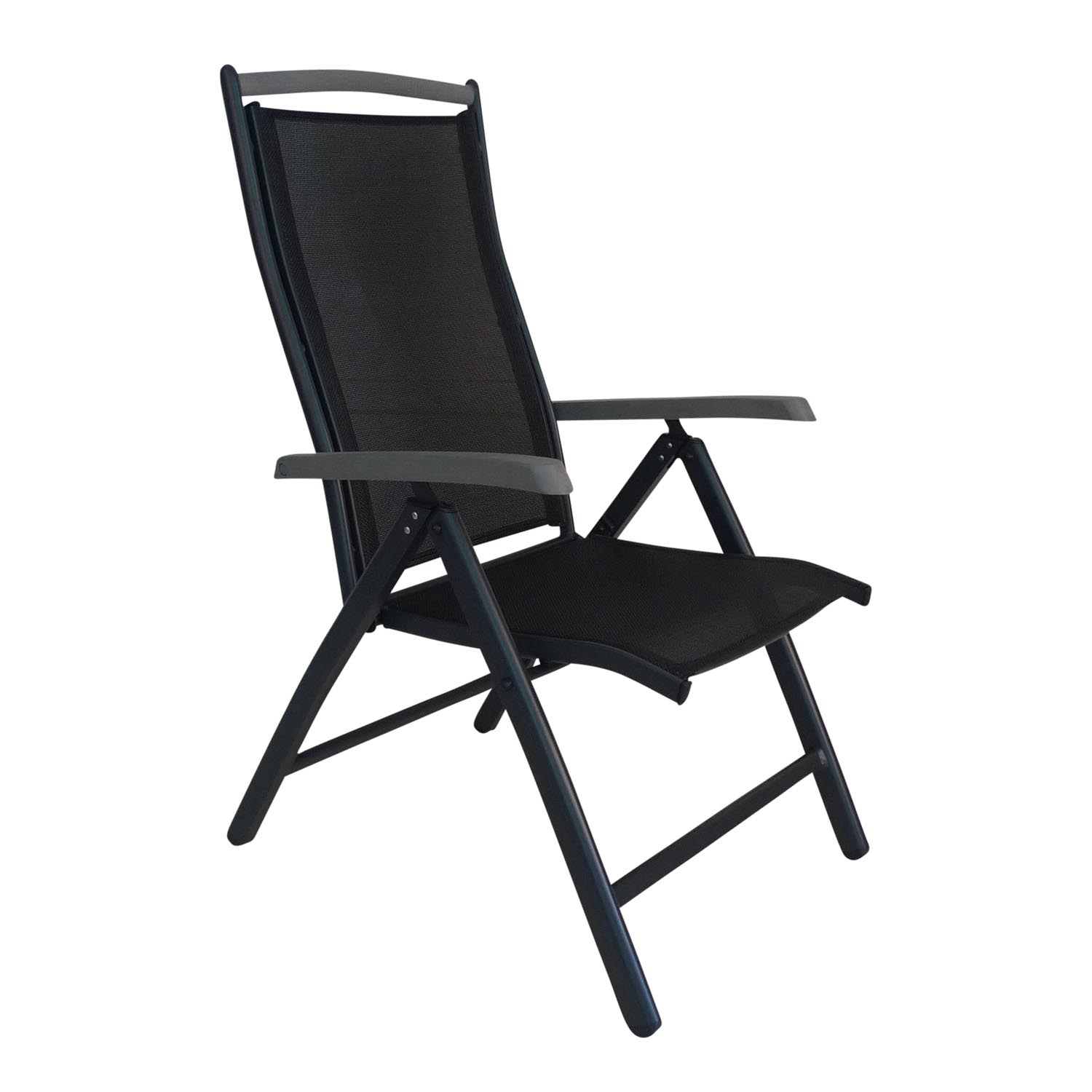 Venture Design Albany 5 Positions Havestol M. Armlæn Og Sort Stofhynde - Sort Aluminium