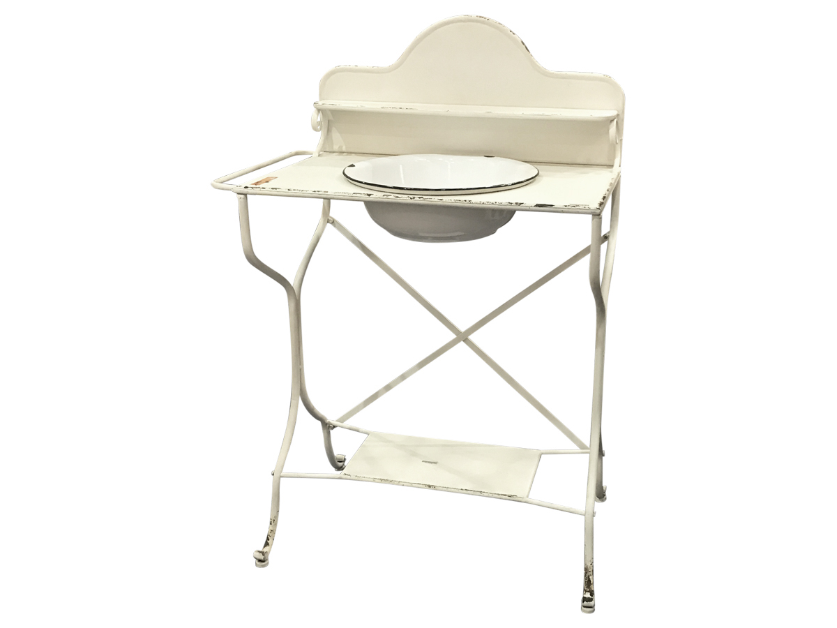 Chic Antique Chic Antique Servantebord - Cremefarvet Metal, M. Emalje Fad Spisestue