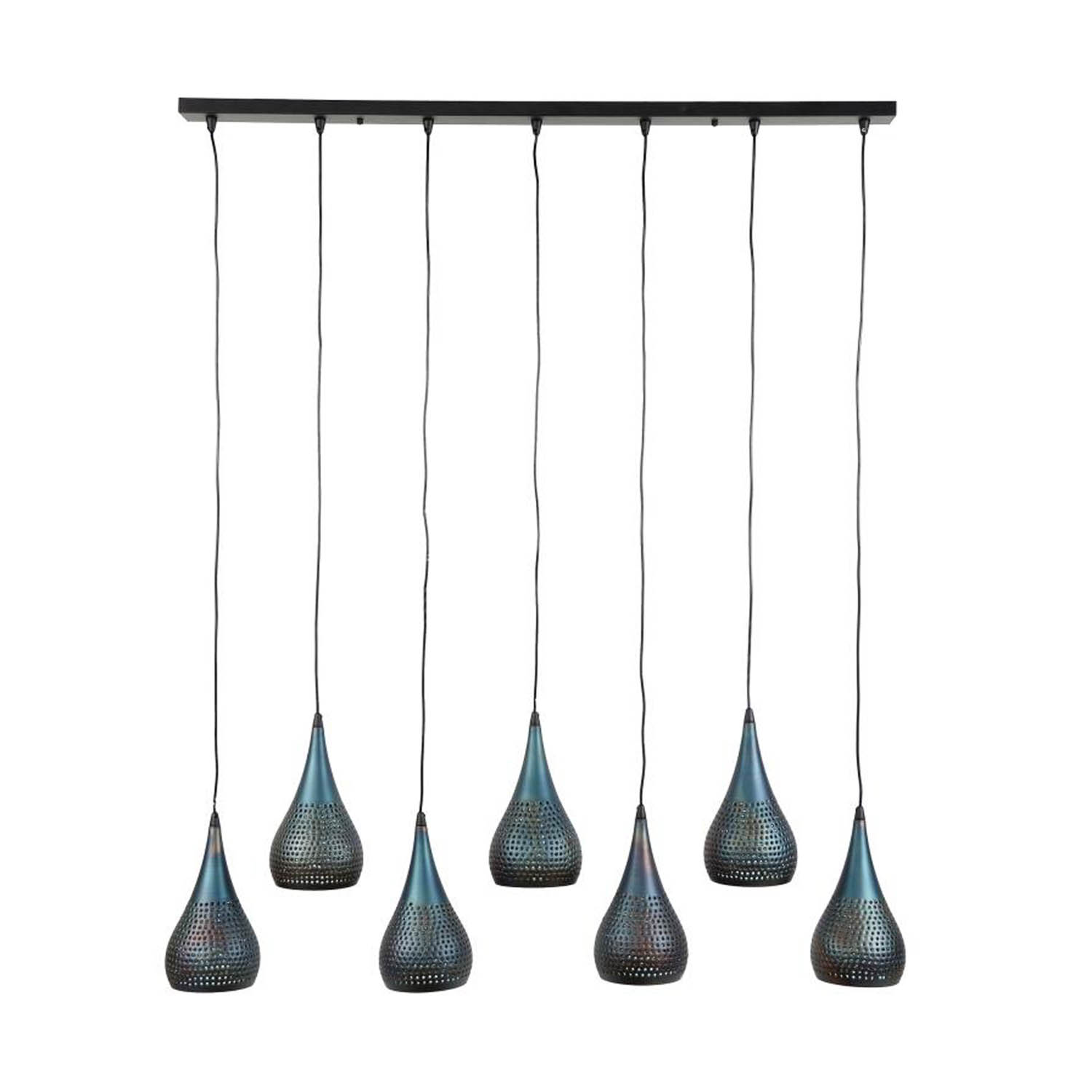 Furbo Loftlampe, M. 7 Skærme - Sort Brun Metal