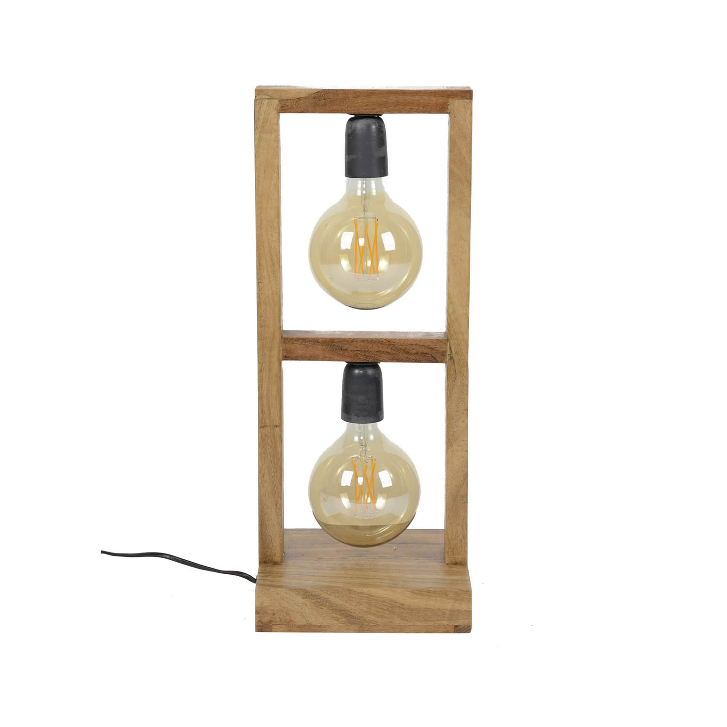 Furbo Bordlampe, M. 2 Pærer - Natur Akacietræ Belysning